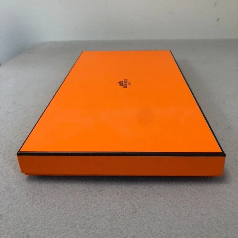 Authentic Hermes Orange Storage Gift Box Empty 14.5x7.5x1.5 Small Rectangle
